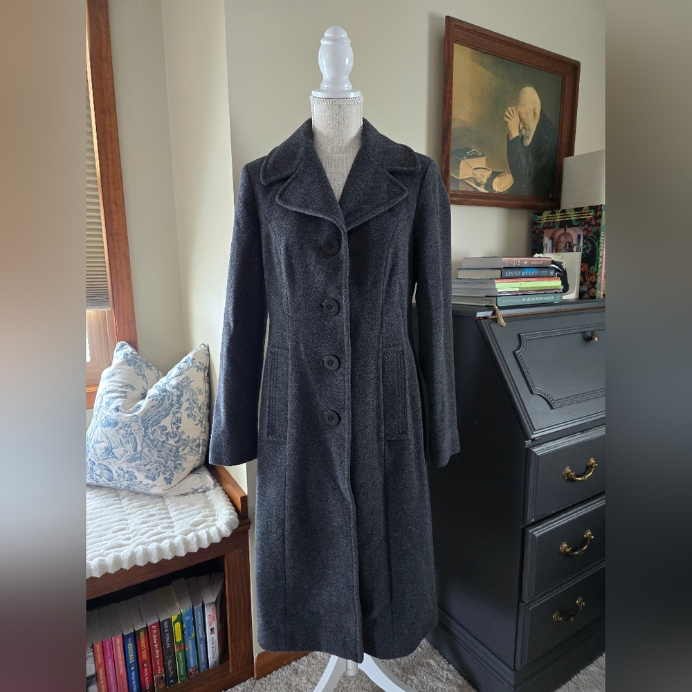 Fleet Street LTD Size Small Women's Wool Blend Gray Midi Long Coat